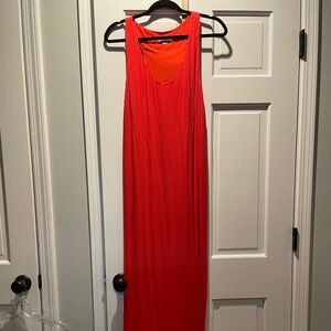 Red Orange Sleeveless Maxi Dress. Size L. Merona.